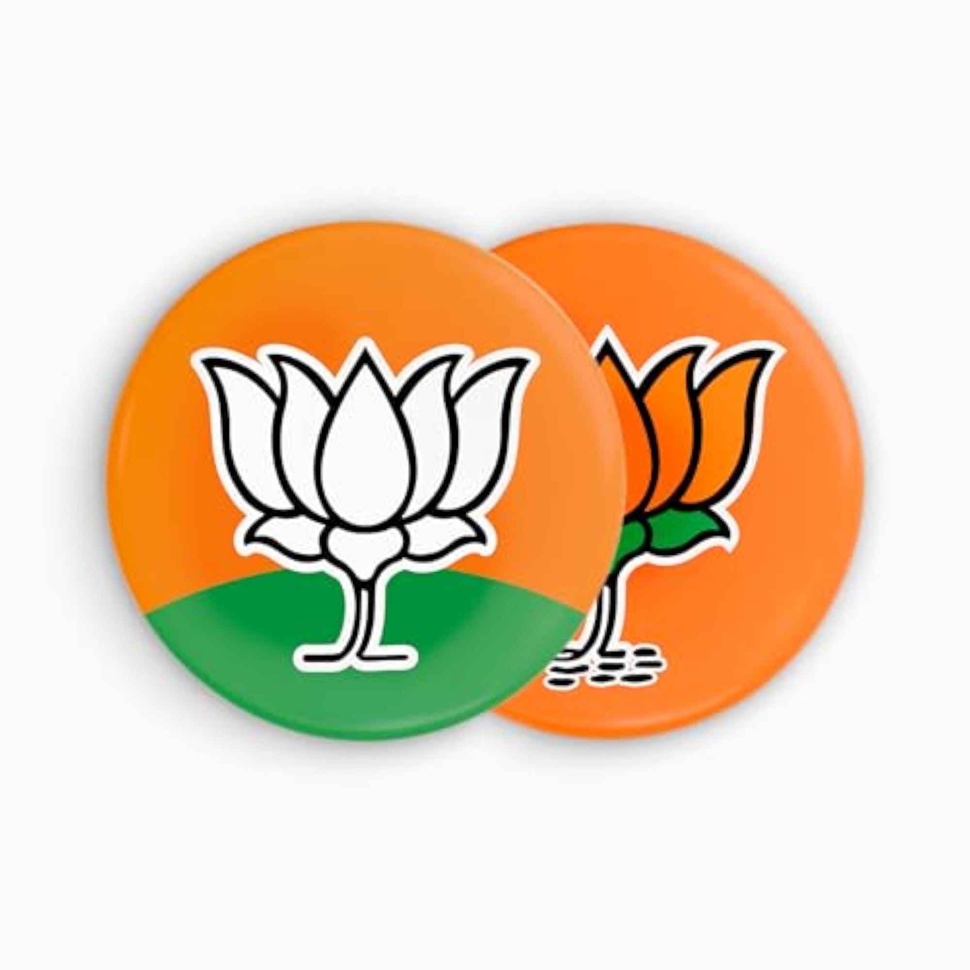 BJP Party Round Pin Badge, Pack of 2, Political Gift